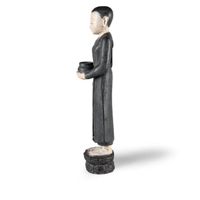 Pair Of Vintage Carved Burmese Monks - Ca 1970's