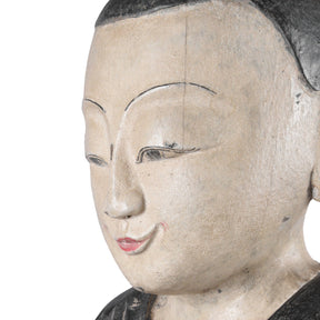 Pair Of Vintage Carved Burmese Monks - Ca 1970's