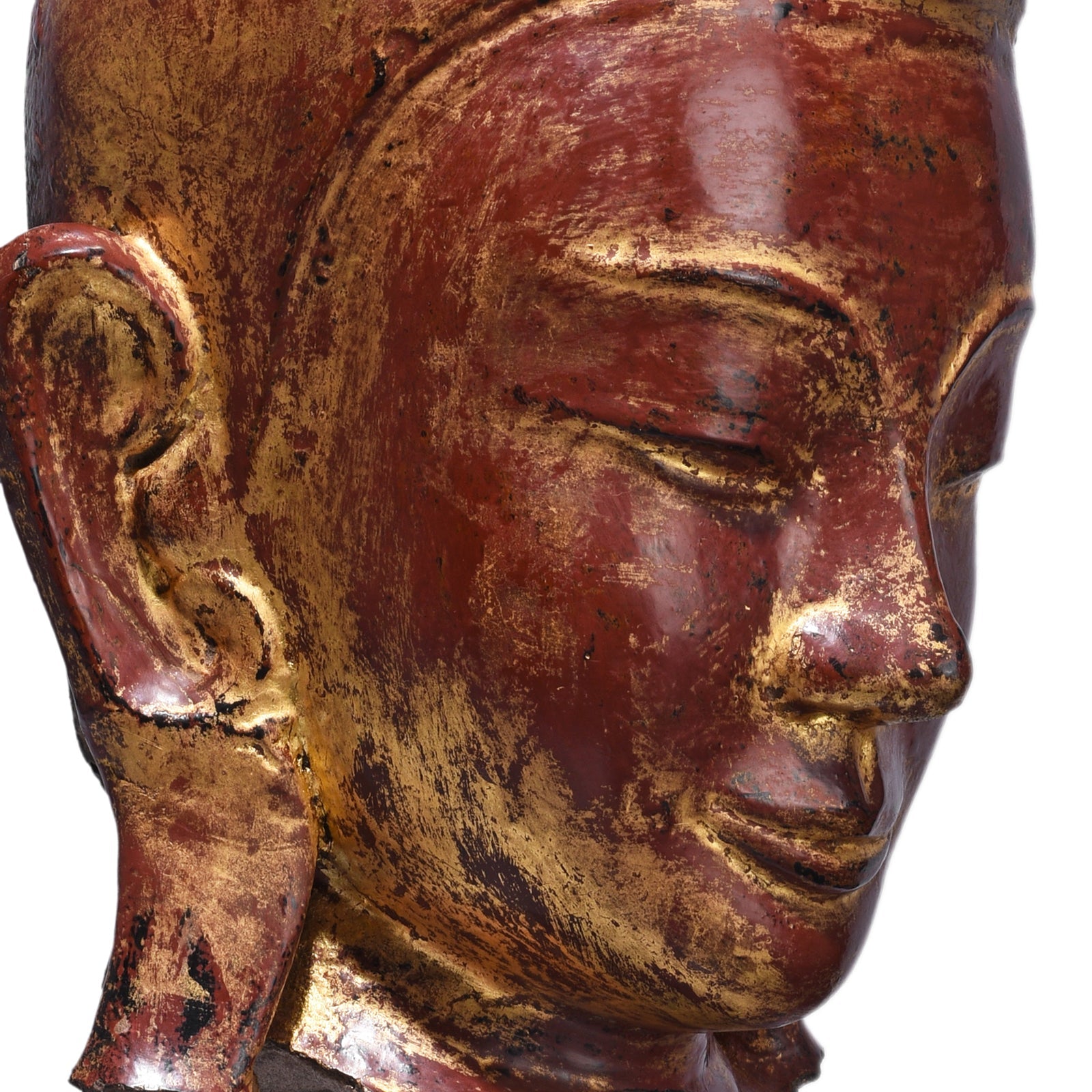 Stone Ava Shakyamuni Buddha Head - 17th / 18th Century