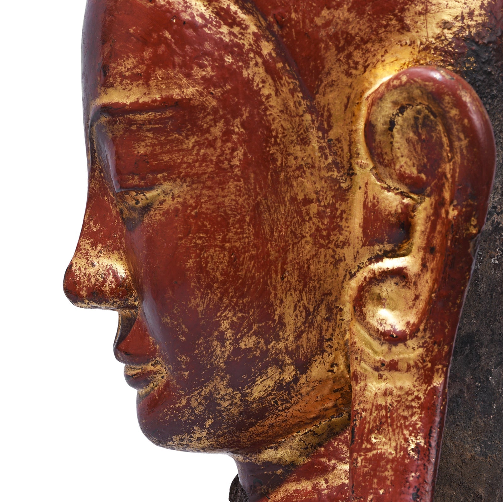 Stone Ava Shakyamuni Buddha Head - 17th / 18th Century