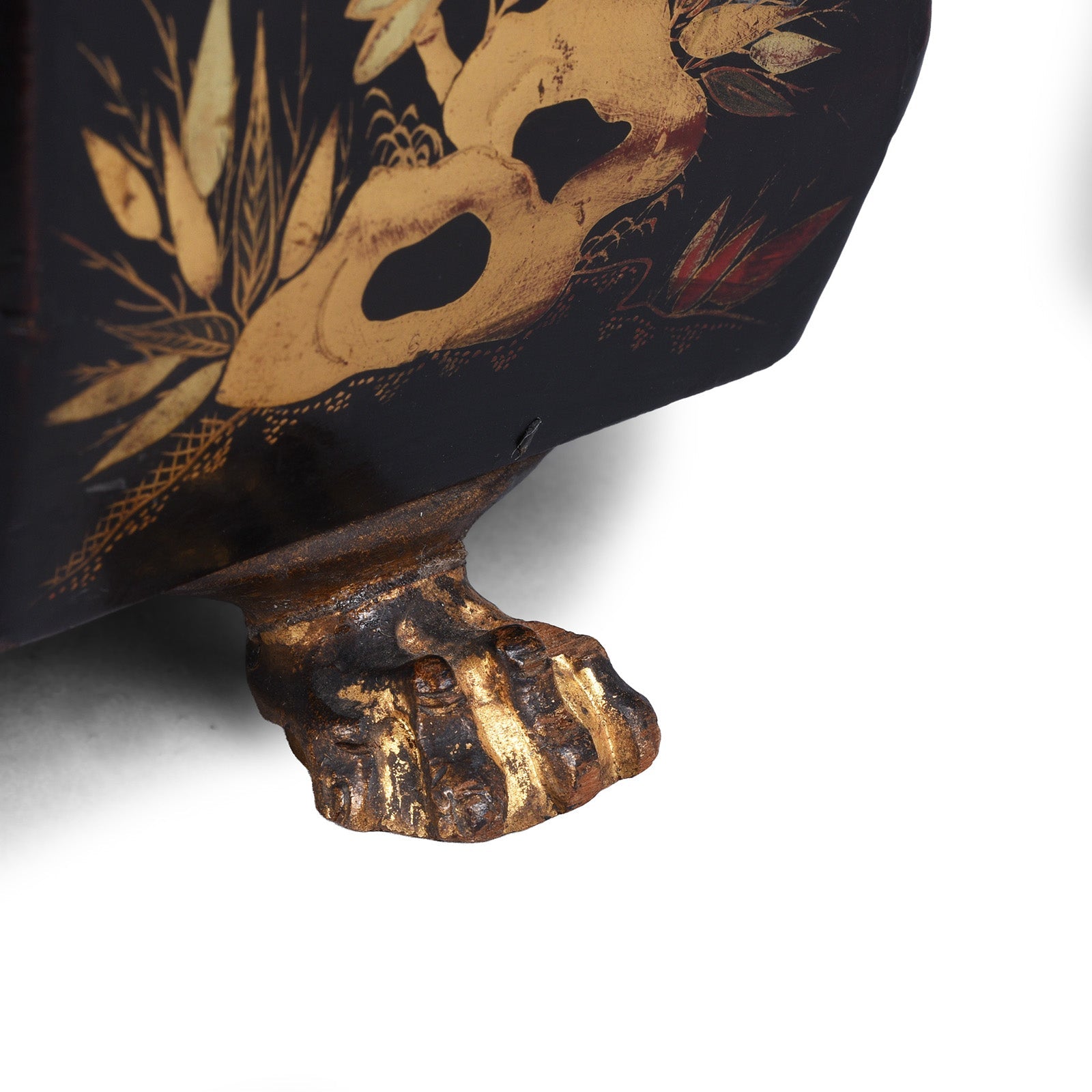 Canton Export Black Lacquer Sewing Box - Qing Dynasty - 19th Century