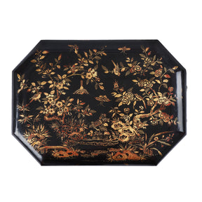 Canton Export Black Lacquer Sewing Box - Qing Dynasty - 19th Century
