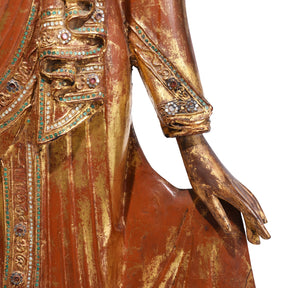 Gilded Burmese Standing Buddha from Mandalay - 19th Century