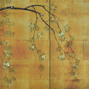 Japanese Gold Rinpa Style Byobu Screen - Showa Era