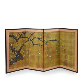 Japanese Gold Rinpa Style Byobu Screen - Showa Era