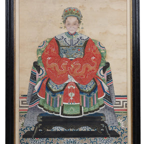 Ancestor Painting - Watercolour on Paper - 19th Century