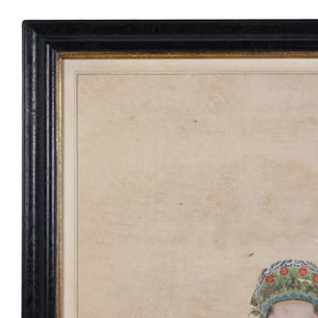 Ancestor Painting - Watercolour on Paper - 19th Century