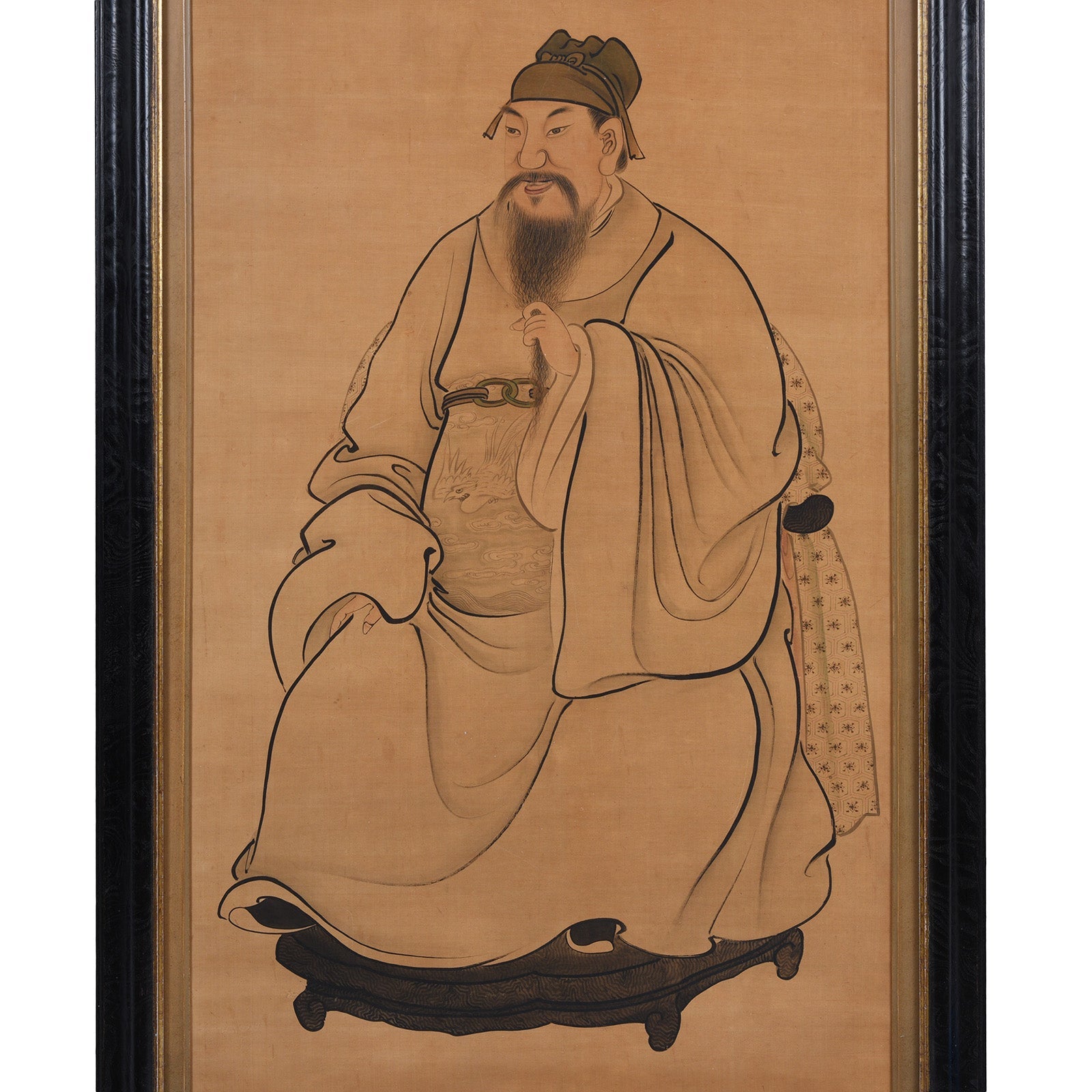 Ancestor Painting of a Male Official - Watercolour on Silk - 19th Century
