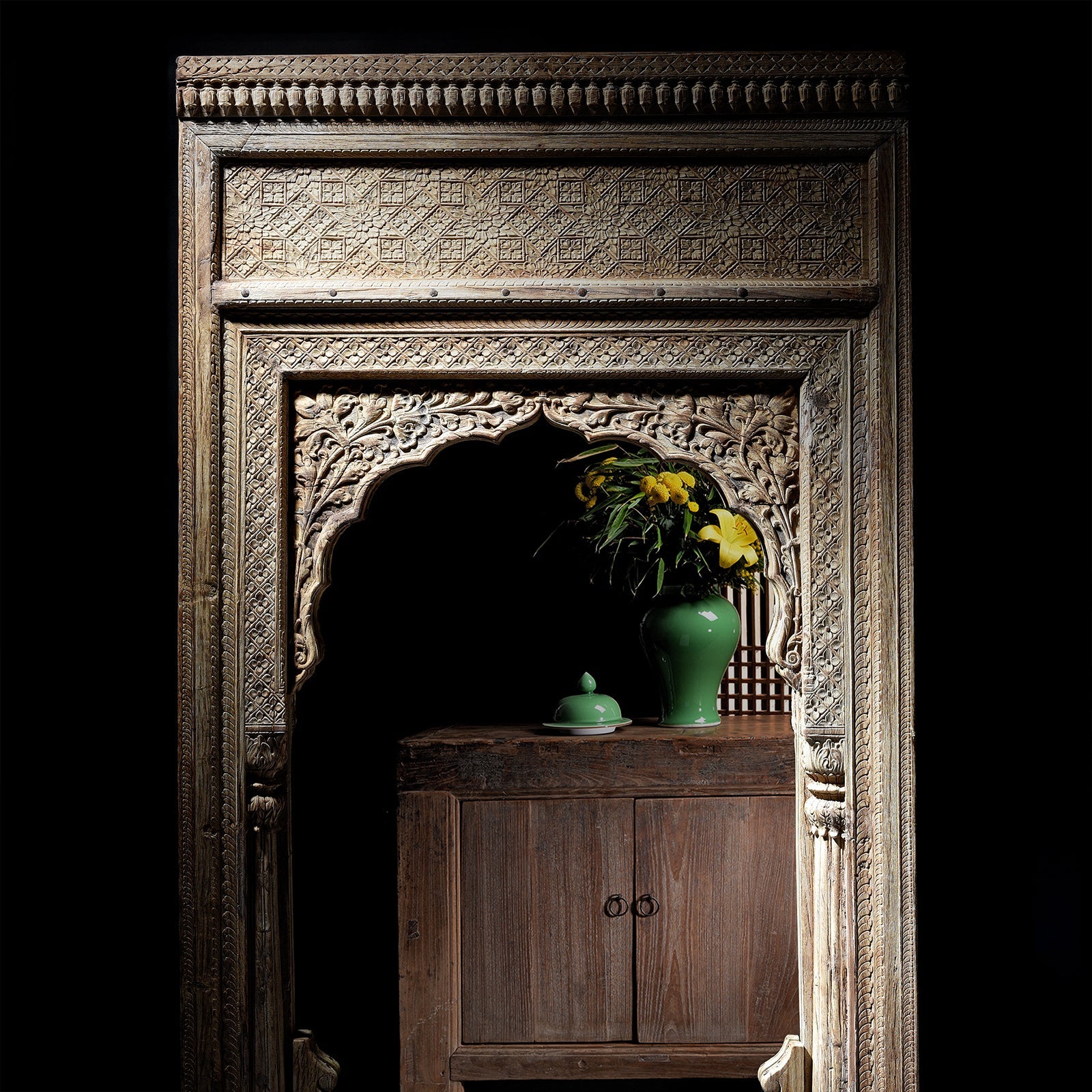 Indian Mirror Made From An Old Rosewood Window - 18thC