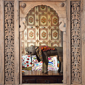 Carved Indian Mirror Made From 19thC Window From Hyderabad - 19th Century