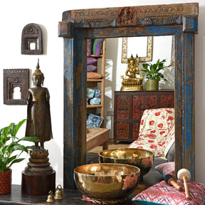 Painted Altar Cabinet from Tibet - 19th Century