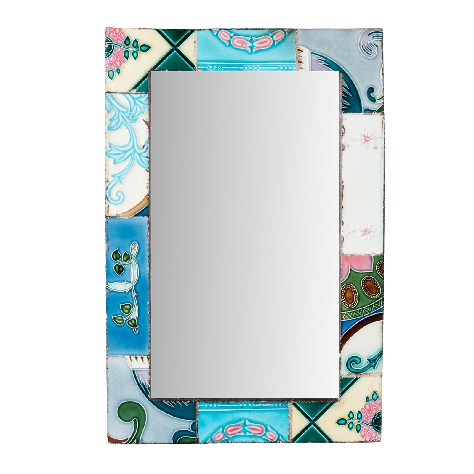 Mirror Made From Old Japanese Ceramic Tiles