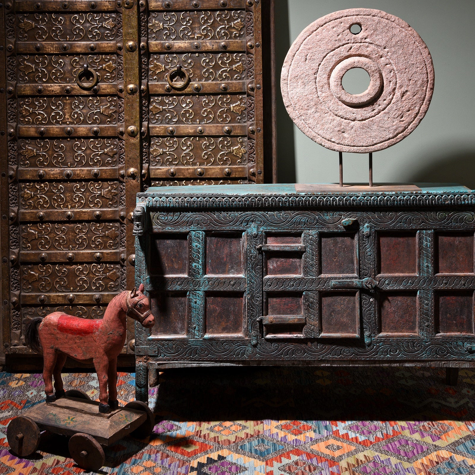 Indian Stone Millstone From Rajasthan - Ca 1920's