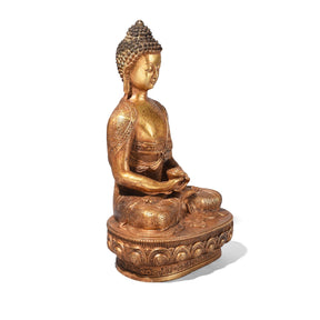 Gilt Brass Sitting Buddha - Dhyana Mudra