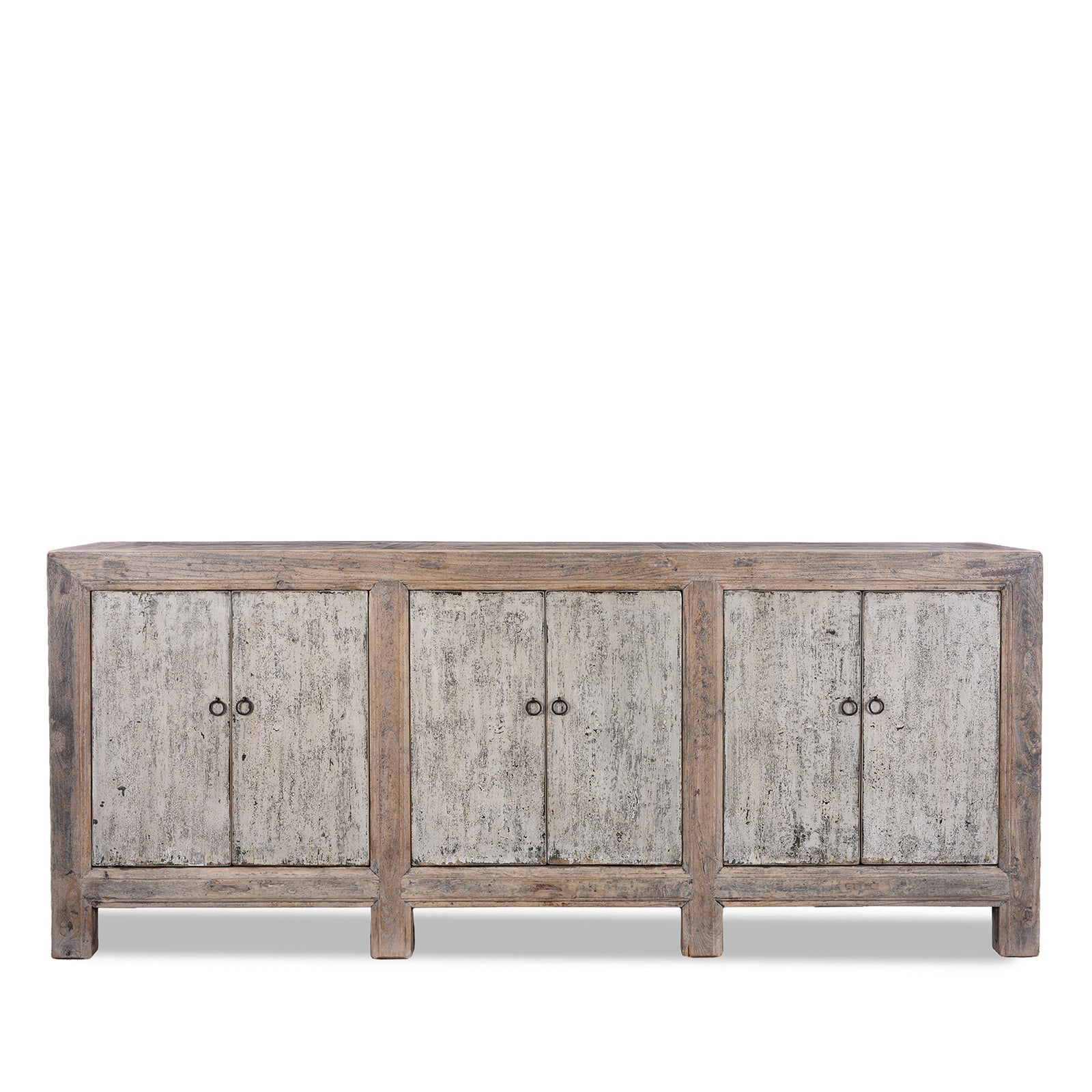 Painted 6 Door Mongolian Sideboard Made From Old Wood