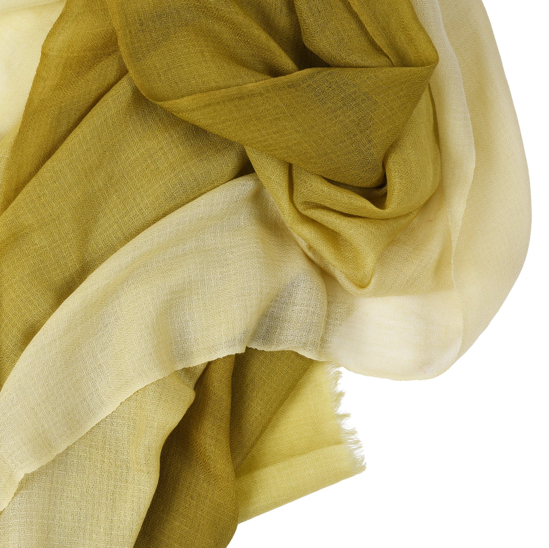 Hand Dyed Shaded Lime Shawl - 100%  Cashmere From Nepal