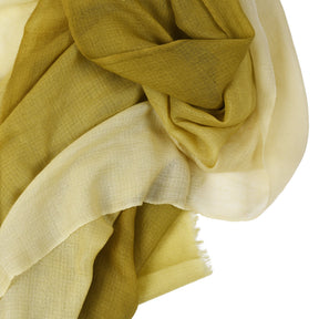 Hand Dyed Shaded Lime Shawl - 100%  Cashmere From Nepal