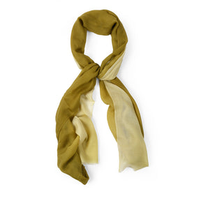 Hand Dyed Shaded Lime Shawl - 100%  Cashmere From Nepal