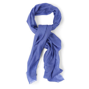 Hand Dyed Azure Blue Shawl - 100% Cashmere from Nepal