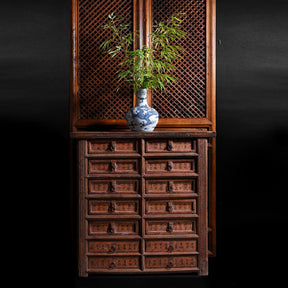 Painted Apothecary Chest From Shanxi Province - 19th Century