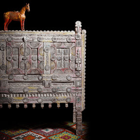 Polychrome Indian Horse Figure From Surat - 19th Century