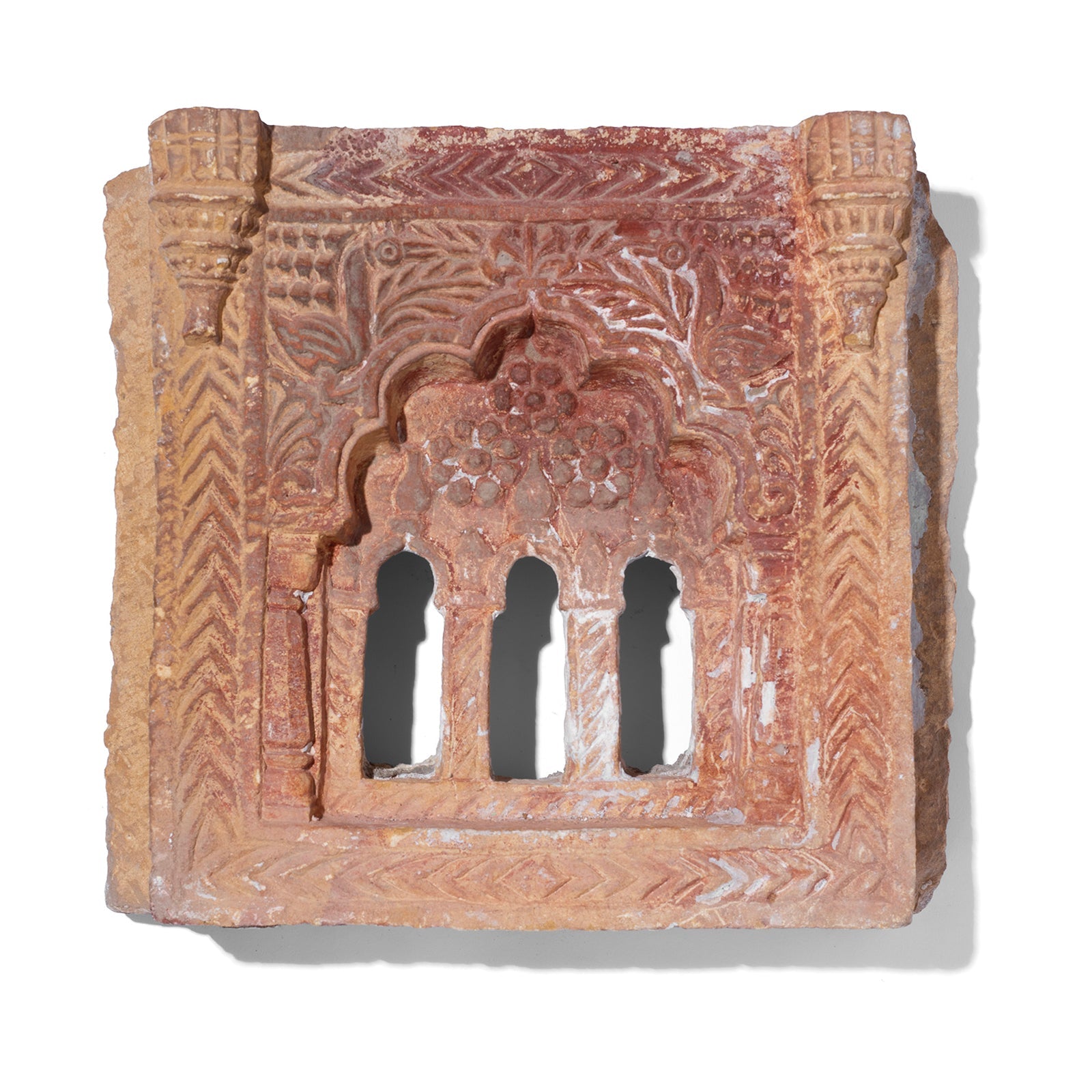 Old 3 Way Stone Lamp Niche From Jaisalmer- 19th Century