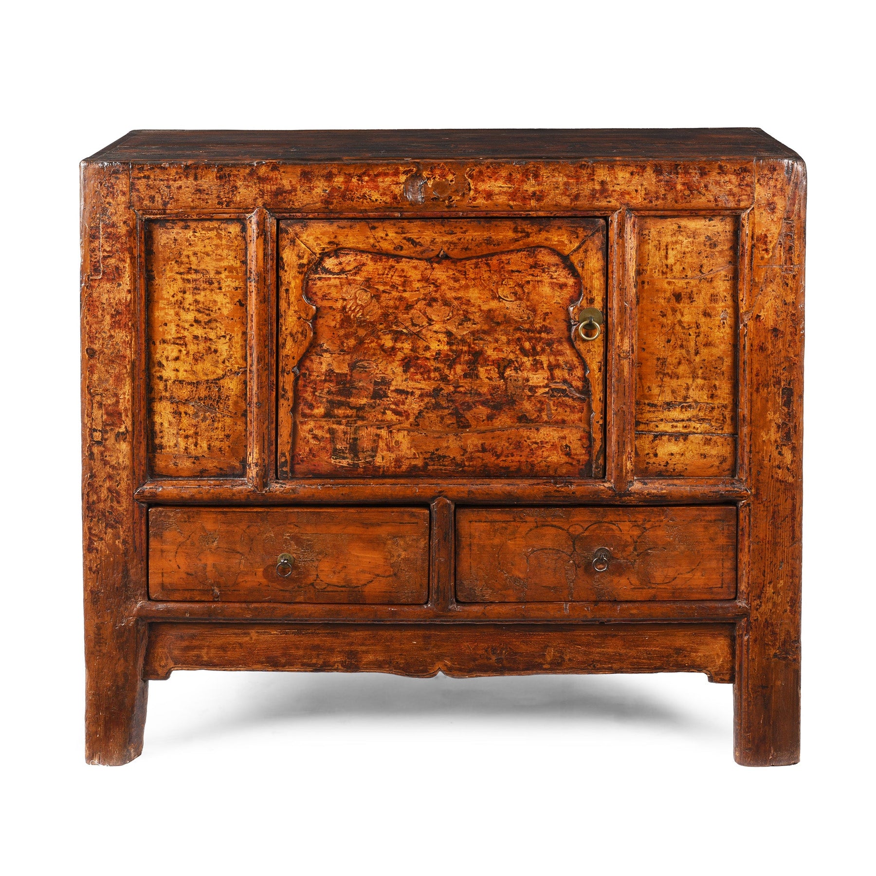 Painted Cabinet From Gansu - 19th Century