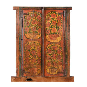 Painted Indian Window From Bikaner - 19th Century