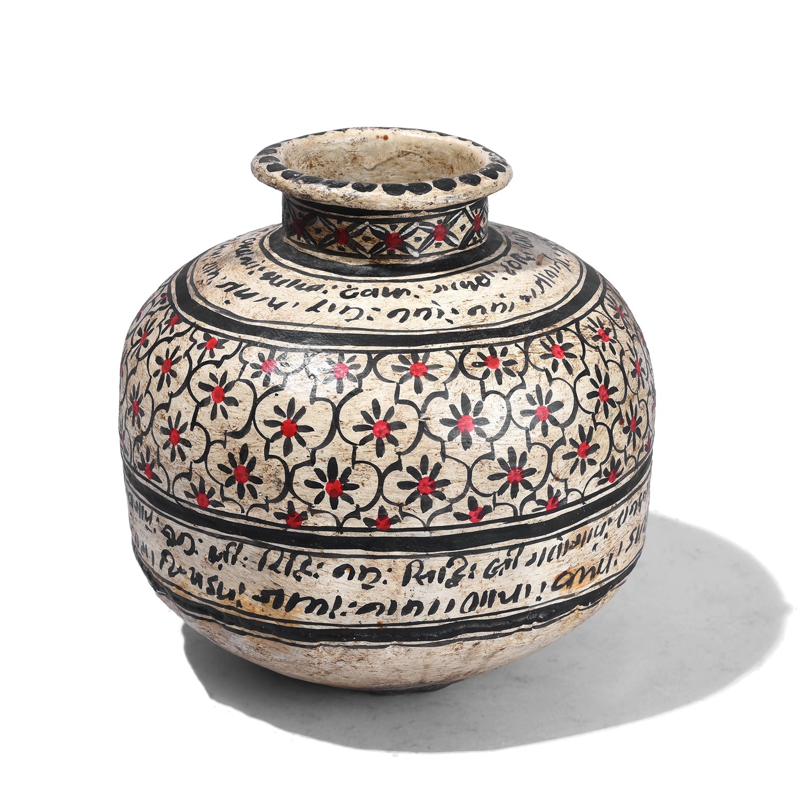 Painted Iron Matka (Indian Water Pot)