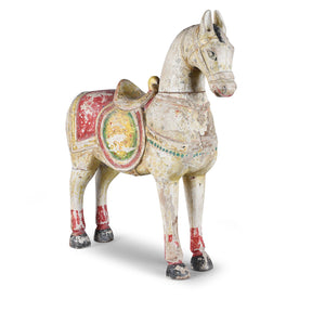 Painted Wooden Horse From Rajasthan