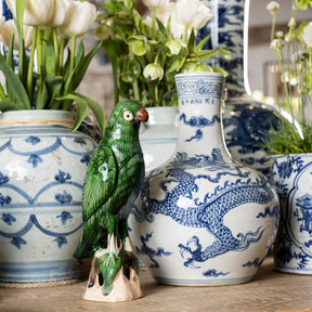 Porcelain Parrot Joss Stick Holder