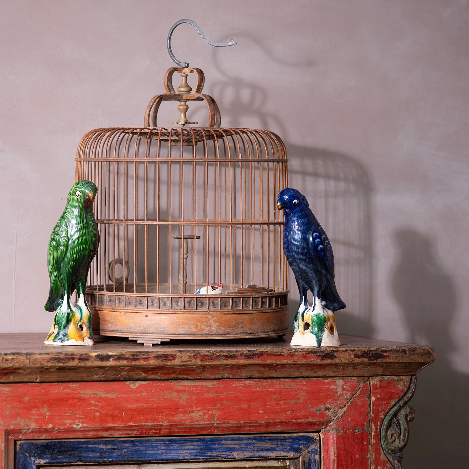 Porcelain Parrot Joss Stick Holder