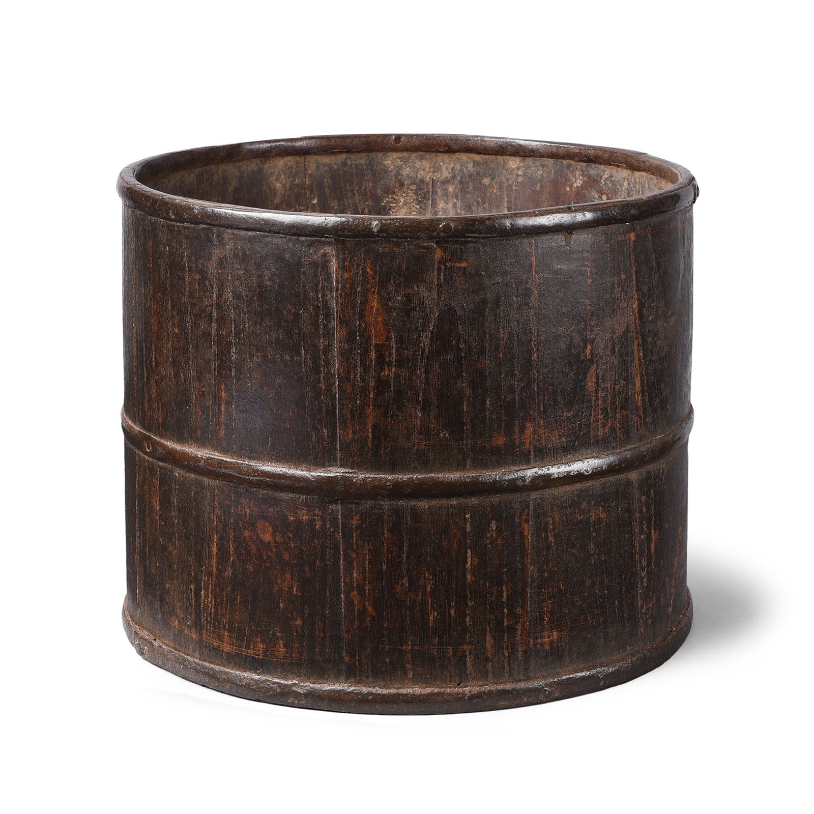 Iron Bound Elm Dou Rice Measure - Ca 1910