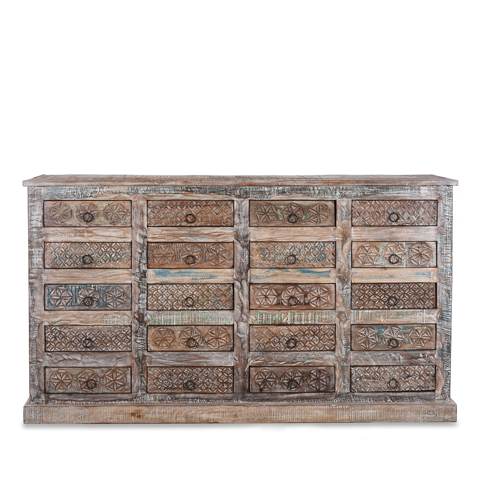 Reclaimed Teak Chest Of Drawers With Old Paint