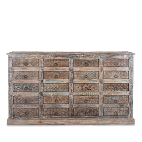 Reclaimed Teak Chest Of Drawers With Old Paint