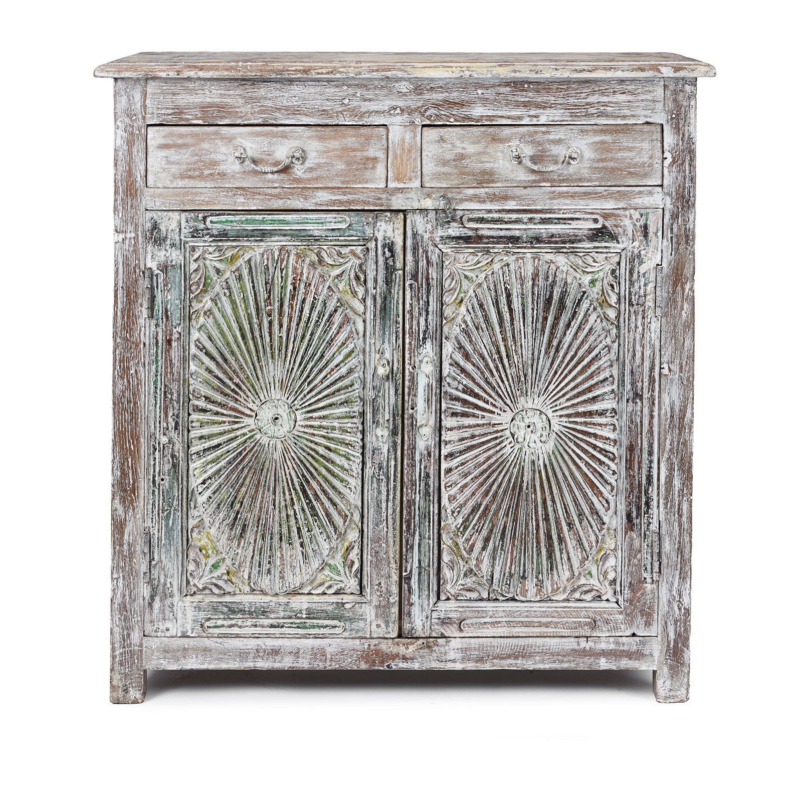 Reclaimed Teak Side Cabinet With Painted Finish