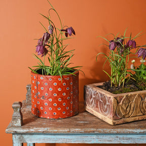 Painted Wooden Grain Measure Pencil Pot
