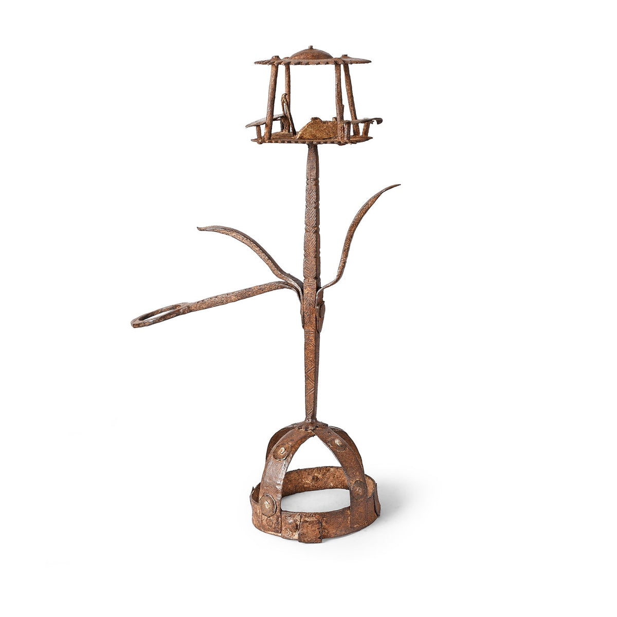 Wrought Iron Opium Retort From Jaisalmer - 19th Century