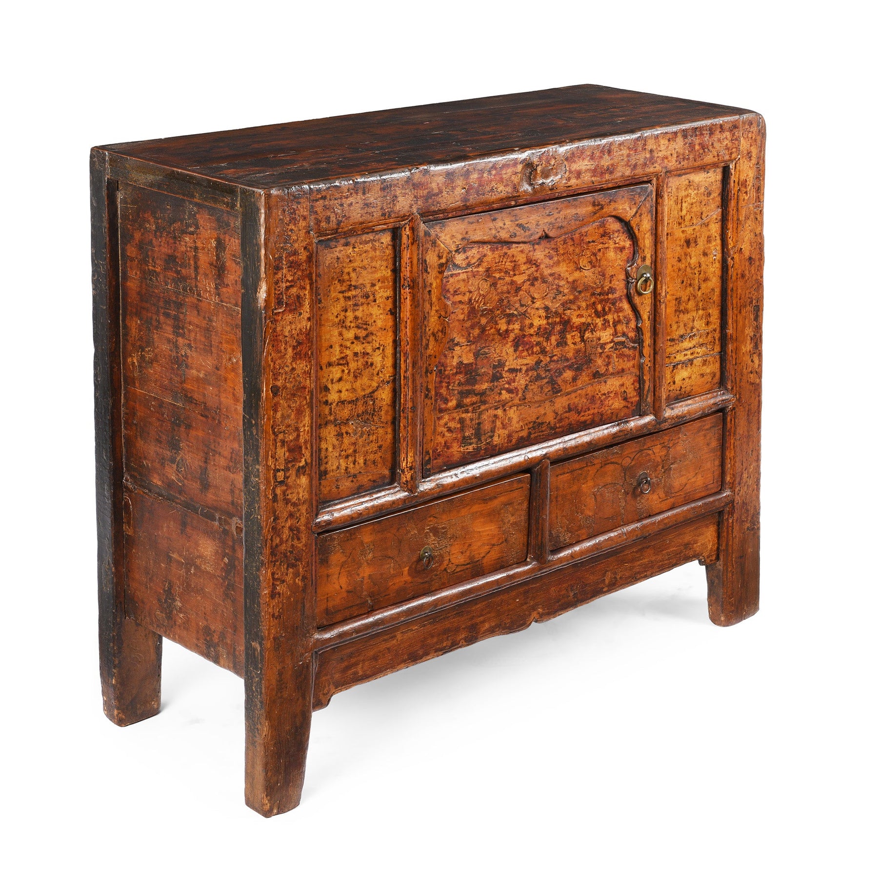 Painted Cabinet From Gansu - 19th Century