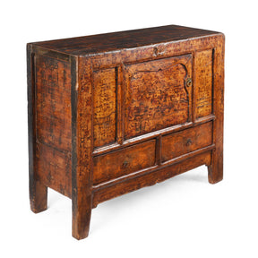 Painted Cabinet From Gansu - 19th Century