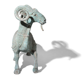 Verdigris Bronze Han Dynasty Style Ram