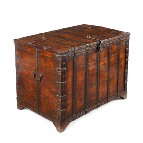 Iron Bound Teak Chest From Gujarat - 19th Century