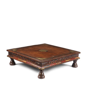 Square Bajot Low Table From Shekhawati - 19th Century
