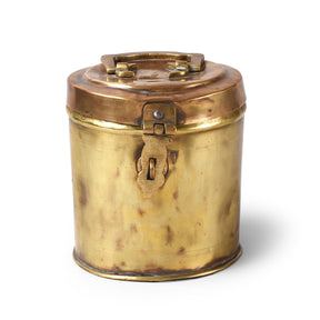 Vintage Indian Brass Food Caddy From Bombay - Ca 1920