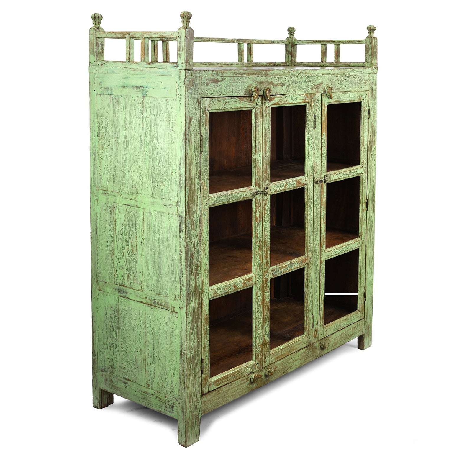 Vintage Painted Glazed Kitchen Cabinet - Ca 1920's