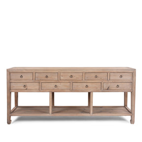 Long Rustic Console Table With Shelf