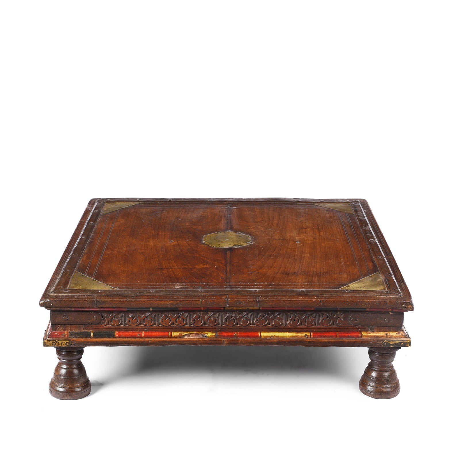 Square Bajot Low Table From Shekhawati - 19th Century