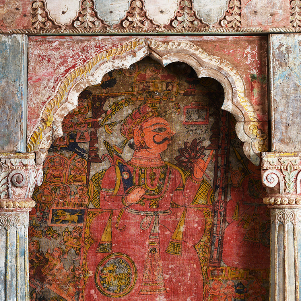 Carved Teak Triple Arch From Kutch - Late 19thC