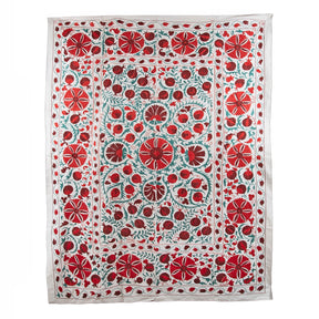 Vintage Suzani Embroidery Throw From Uzbekistan
