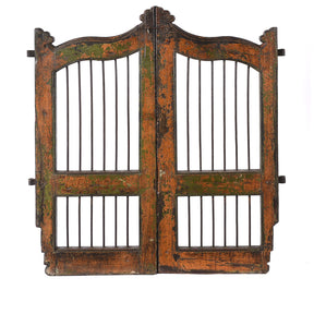 Teak & Iron Jali Dog Gate From Gujarat - 19th Century